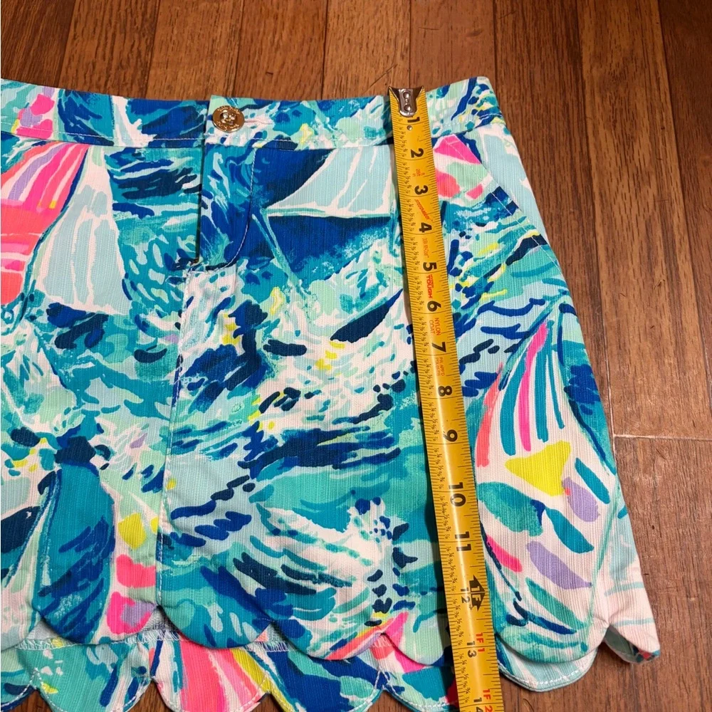 Lily Pulitzer Women's Sz  00Tennis Skort Pockets Scalloped Hem Stretch - Picture 5 of 8